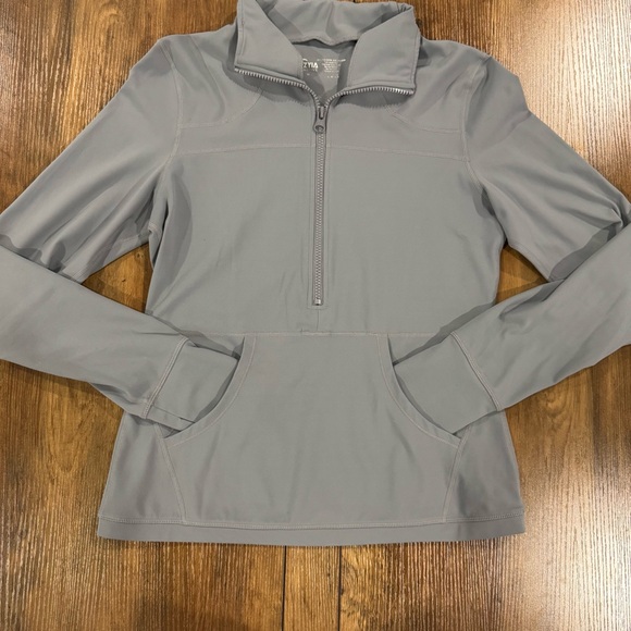 Zyia Active Grey Pocket 1/2 Zip Pullover - Picture 2 of 5
